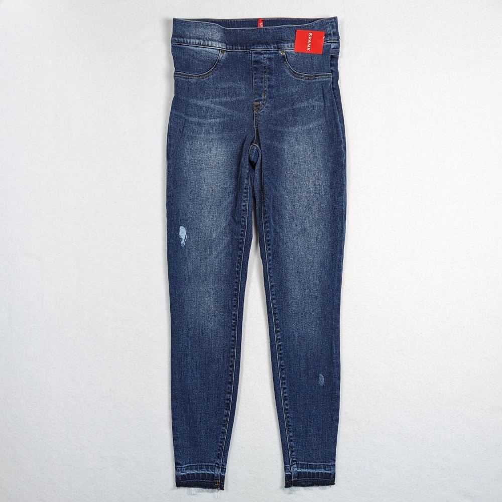 SPANX Distressed Skinny Jeans Medium Wash Size Small NWT